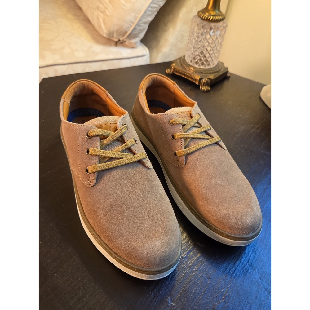 Florsheim Men's Caper PT Lace Suede Plain Toe Oxfords Sand US Sz 8.5W NEW! $100 - Picture 2 of 10